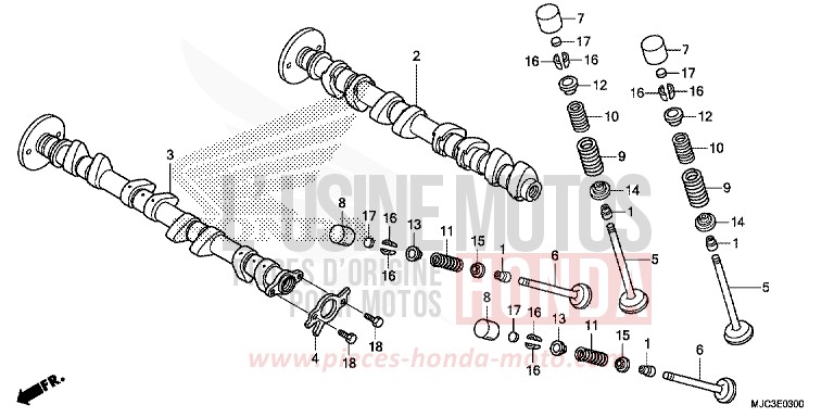 ARBRE A CAMES/SOUPAPE de CBR600RR ABS ROSS WHITE (NH196) 2013